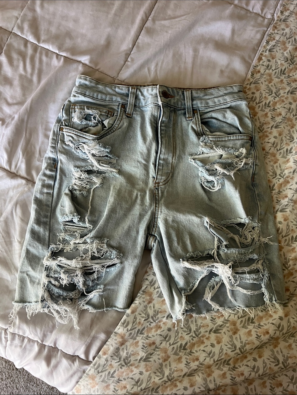 Cotton-on Wash Distressed Denim Shorts